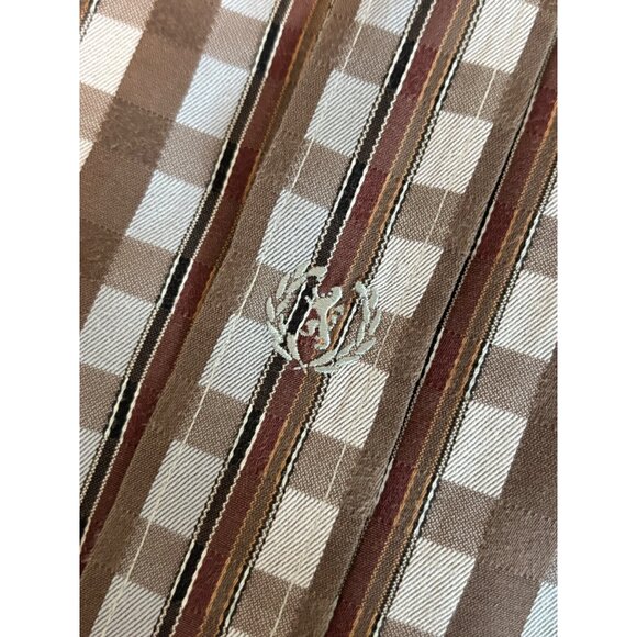 Bugatchi Uomo Mens Large Brown Checkered Long Sleeve Button-Up Shirt Shaped Fit - Picture 5 of 9